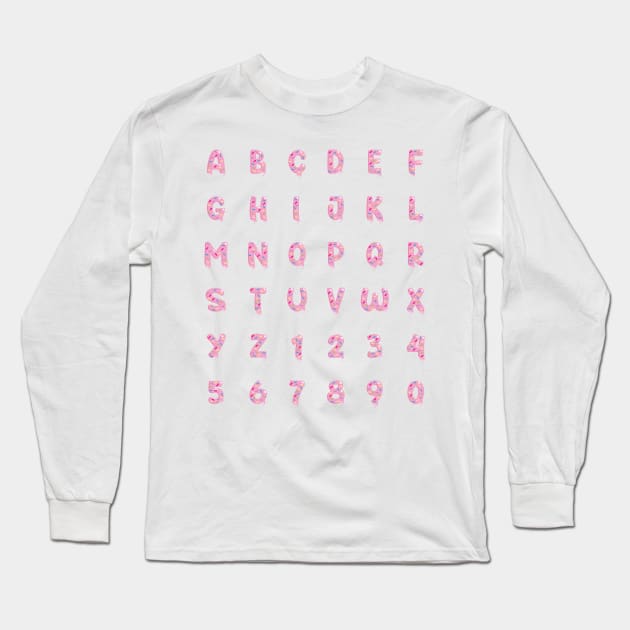 Sprinkles and pink icing alphabet sticker pack Long Sleeve T-Shirt by Bubsart78